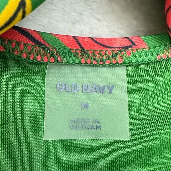 Old Navy Green and Pink Bikini Top with Tropical Print Swimsuit - Picture 2 of 8